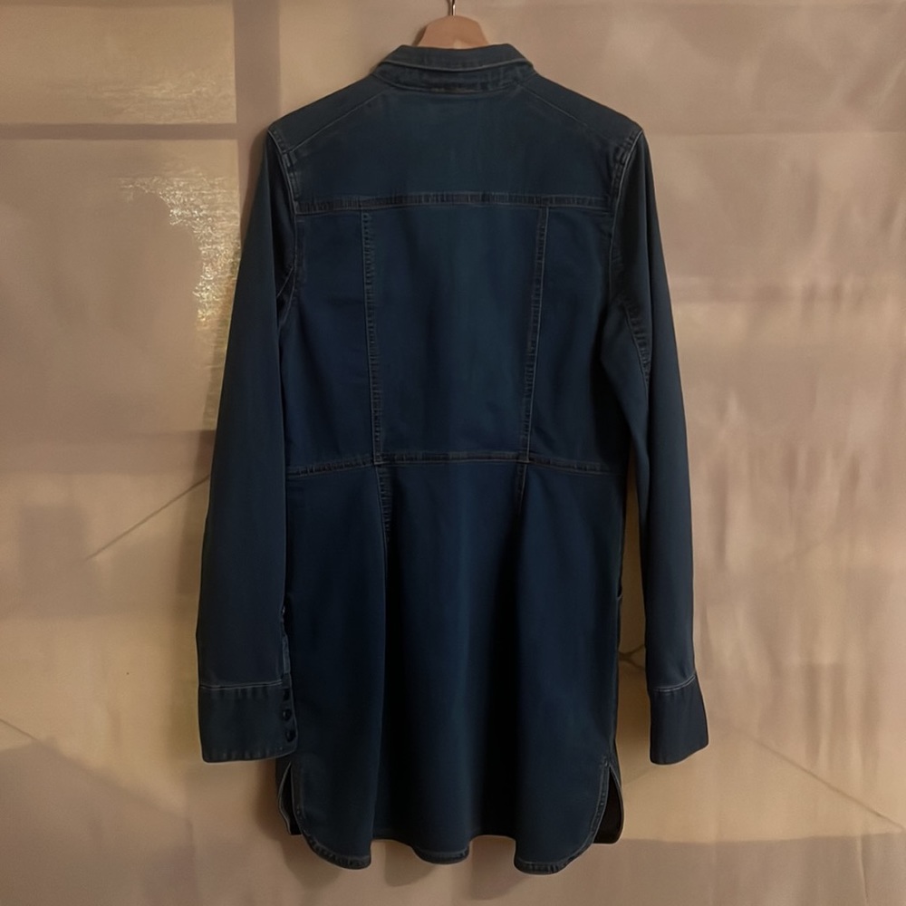 Free People Dynomite Medium Wash Long Sleeve Denim Dress - Picture 6 of 8
